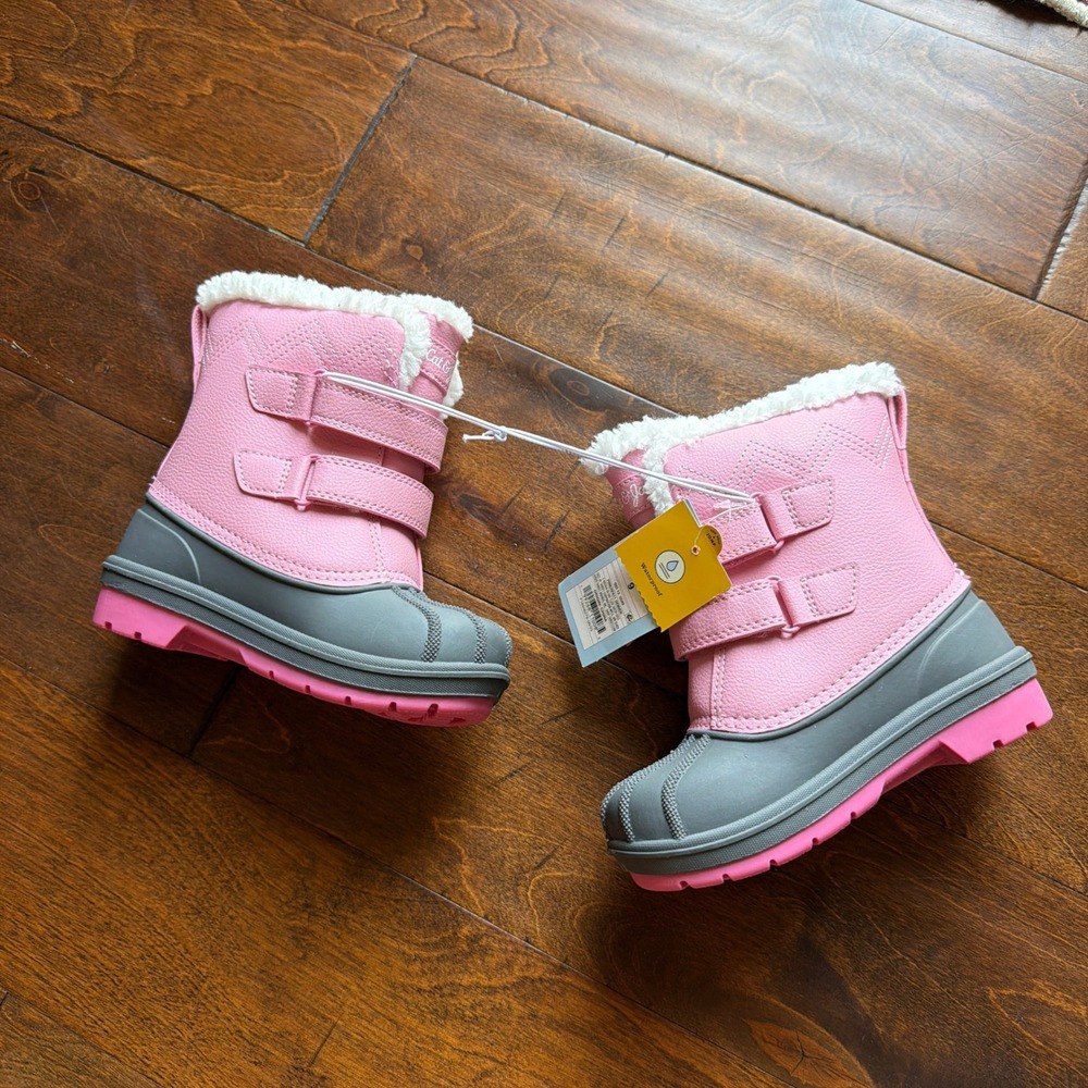 Cat & Jack Denver Pink Waterproof Snow Boots Faux Fur Trim Toddler Size 9 NEW